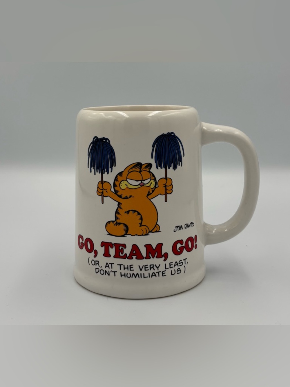 Vintage Retired Exclusive 1978 Garfield Pom Poms Go Team Go Jim Davis Mug Cup